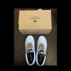 White Sperry Top Sider Boat Shoes